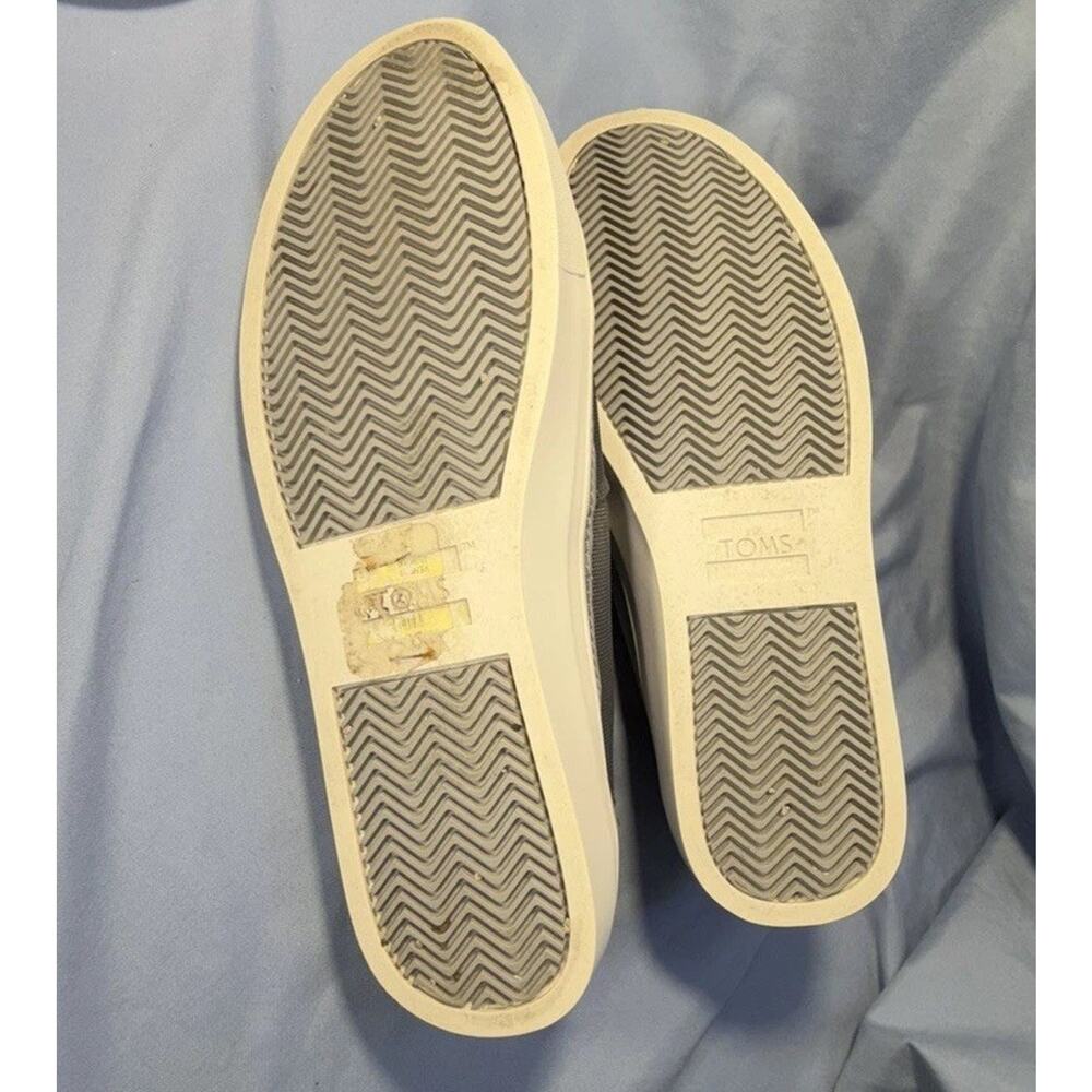 Toms Parker Slip On Shoes Sz 8.5 Dusky Grey Gray Textured Woven Flats - Picture 5 of 8